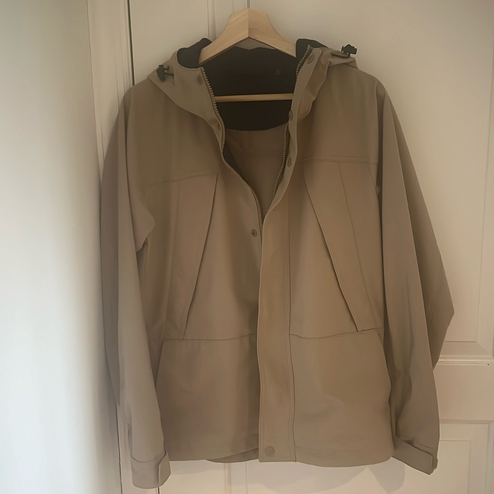Uniqlo Men's BlockTech Windproof and Water-Repellent Beige Parka Jacket-XS